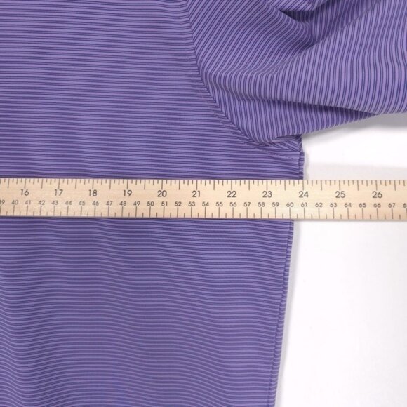 PETER MILLAR Men's Polo Shirt Size LARGE Summer Comfort Purple‎ Striped - Picture 5 of 10
